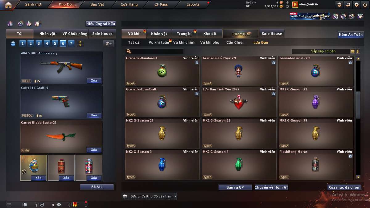 shop acc cf uy tin gia re